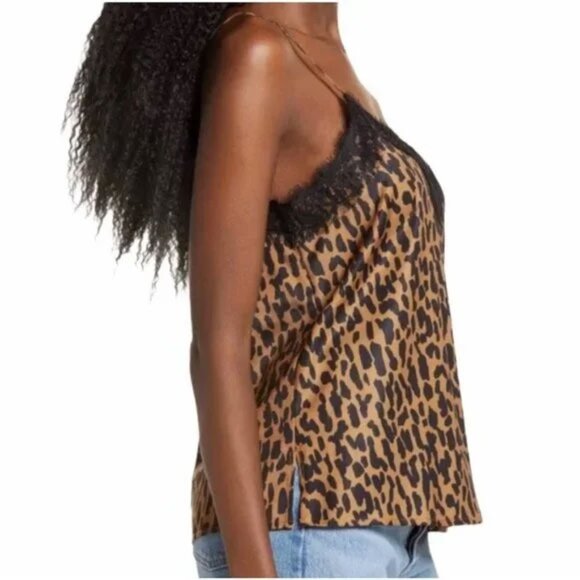 BP Eyelash Lace Trim Camisole L Black Tan Leopard - 50off3 - Picture 4 of 10